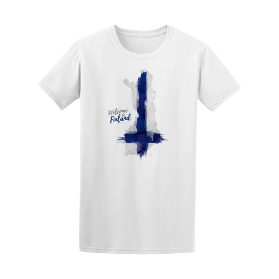 Watercolor Finland Map Flag Tee Men's -Image by Shutterstock