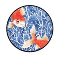 thumbnail image 1 of Watercolor Fish Design Memory Foam Bath Mat 36" Absorbent Rug with Non Slip Base and 4 Bonus Pads, 1 of 6