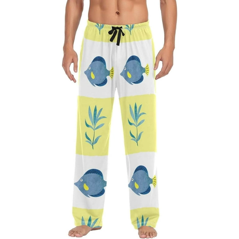 Watercolor Fish and Seaweeds Ghost Pajama Pants, Men's Lounge