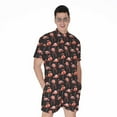 thumbnail image 1 of Watercolor Flamingo Pattern Short Sleeve Men'S Rompers, Flamingos Lover Casual Summer Jumpsuits Outfit, 1 of 4