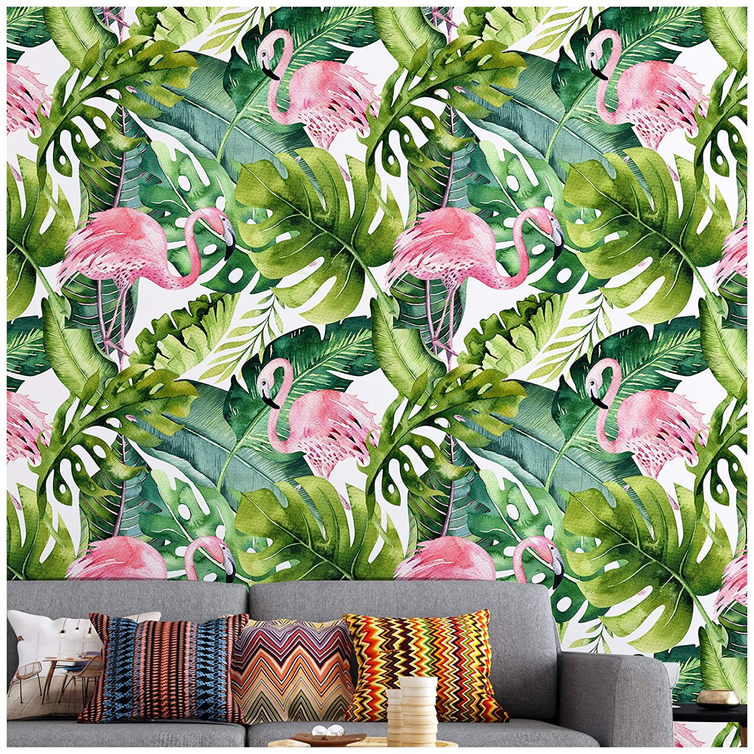 Flamingo Wallpaper Bathroom