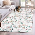 thumbnail image 1 of Watercolor Floral Area Rugs 4'x6', Washable Small Throw Rugs for Office Bathroom, Spring Botanical Flowers Tree Branches Indoor Outdoor Rug Non-Slip Low Pile Carpet Runner Reversible Floor Mats, 1 of 8
