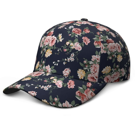 Watercolor Floral Baseball Cap Adjustable Snapback Boho Chic Hat