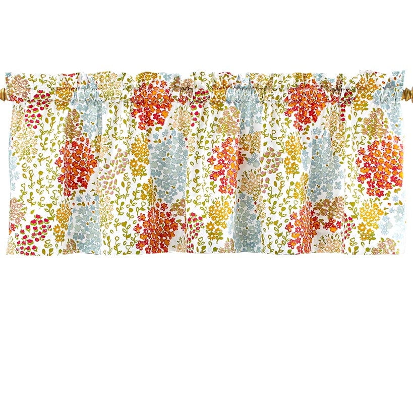 Colorful Floral Polyester Rod Pocket Valance