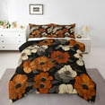 thumbnail image 1 of Watercolor Floral Bedding King Size Red Beige Flower Comforter Set, Botanical Plant Theme Duvet Insert Oil Painting Aesthetic Quilt Set, Summer Tropical Leaves Bedding Comforters & Sets, 1 of 6