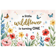 thumbnail image 1 of Watercolor Floral Butterflies Backdrop Banner for Little Wildflower First Birthday Party Photography Props Decorations Party Supplies Background, 1 of 6