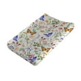 thumbnail image 1 of Watercolor Floral Butterflies Changing Pad Covers Spring Summer Wildflowers Leaves Diaper Changing Table Sheets for Boy Girl Seasonal Soft Stretchy Baby Change Table Mats 32''x16'', 1 of 6