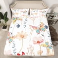 thumbnail image 1 of Watercolor Floral Butterfly Bedding Set Twin Size,Coral Beige Flower Fitted Sheet For Teens Adult Women Bedroom,Rustic Farmhouse Bed Sheets Pastoral Branches Aesthetic Sheets,(No Top Sheet), 1 of 6