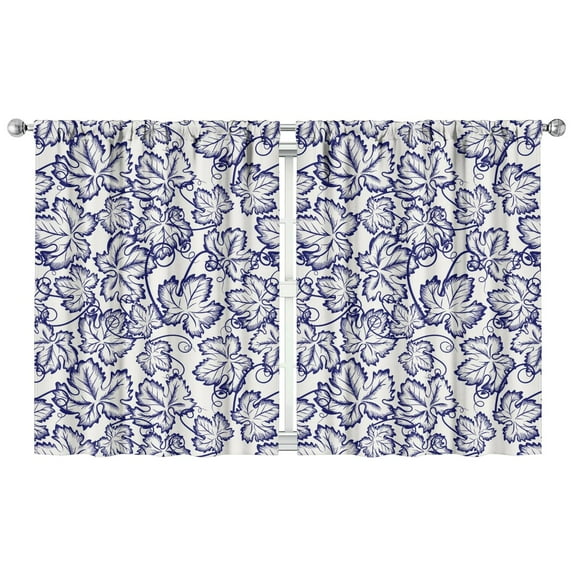 Watercolor Floral Curtains 2 Panels 42x54 Inch, Rod Pocket Blackout Drapes for Bedroom and Reading Corners