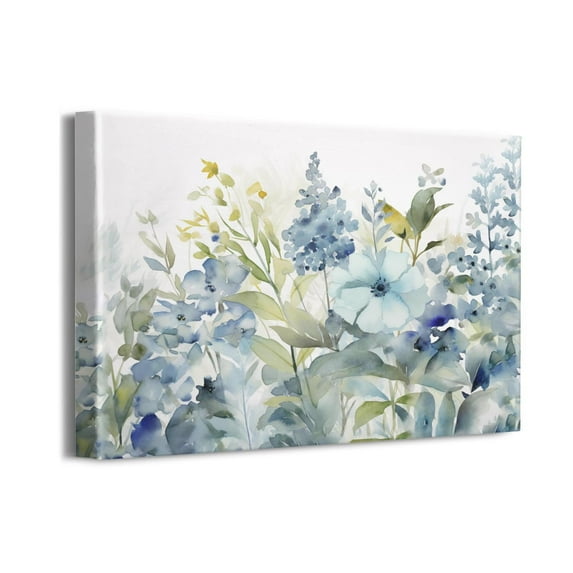 Watercolor Floral Decor Wall Art Rustic Pictures Wall Decor Farmhouse Bathroom Decor Morden Painting Canvas Print Decor for Office Bedroom Kitchen Dining Room 16x12 Inch