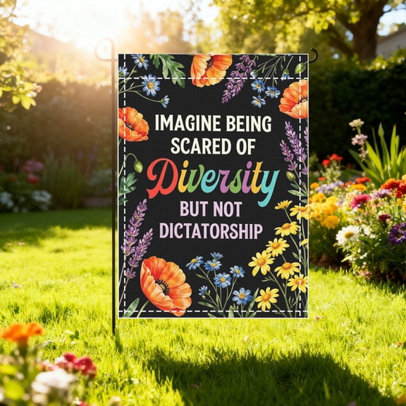 Watercolor Floral Diversity Inclusive Slogan Garden Flag, Garden Front Porch Holiday Decor, Thanksgiving Christmas Gift