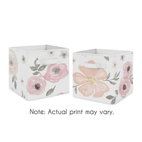 Watercolor Floral Fabric Storage Bin by Sweet Jojo Designs