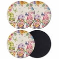 thumbnail image 1 of Watercolor Floral Gnomes Coasters Set of 4, Absorbent Coasters for Drinks, Spring Garden Butterflies Beige Coaster for Desk Coffee Table Protection, Home Decor House Warming Gifts 4", 1 of 8