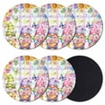 thumbnail image 1 of Watercolor Floral Gnomes Coasters Set of 6, Absorbent Coasters for Drinks, Spring Flowers Butterflies Grid Coaster for Desk Coffee Table Protection, Home Decor House Warming Gifts 4", 1 of 8