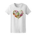 thumbnail image 1 of Watercolor Floral Heart T-Shirt Women -Image by Shutterstock, Female Large, 1 of 2