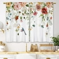 thumbnail image 1 of Watercolor Floral Kitchen Curtains Flower Plant Small Short Cafe Window Curtains Rustic Colorful Wildflower Plants Blossom Spring Rod Pocket Tier Window Treatment Drapes (27.5x39 Inch), 1 of 6
