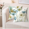 thumbnail image 1 of Watercolor Floral Leaves Abstract Plant Print Throw Pillows Modern Art Decoration Square Cushion Case Family Sofa Living Room Outdoor Decor Pillow Case 18x18 Inch Set of 2 (Lotus Flower), 1 of 6