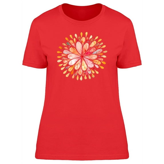 Watercolor Floral Mandala T-Shirt Women -Image by Shutterstock, Female XX-Large