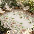 thumbnail image 1 of Watercolor Floral Outdoor Rug for Patio/Deck/Porch, Non-Slip Large Area Rug 5 x 7 Ft, Spring Green Flowers Botanical Beige Indoor Outdoor Rugs Washable Area Rugs, Reversible Camping Rug Carpet Runner, 1 of 8