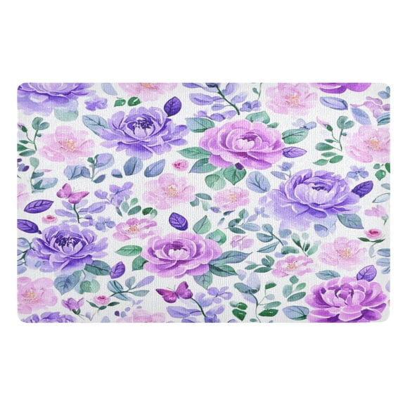 Watercolor Floral Pattern Doormat 32x20 inch Non Slip Doormat Absorbent Welcome Mat Indoor Doormat for Bedroom Living Room