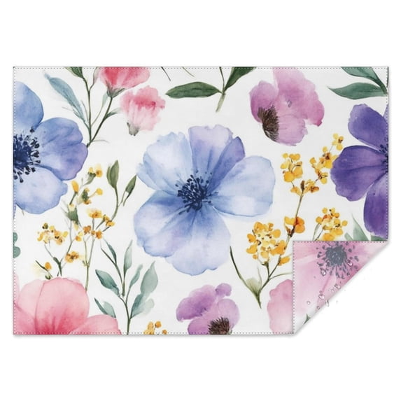 Watercolor Floral Pattern Rectangle Tablecloth 60"x84",Waterproof Polyester Rectangle Table Cloth, Wipeable Spillproof Polyester Tablecloth for Dining, Camping, Indoor and Outdoor