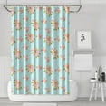 thumbnail image 1 of Watercolor Floral Pattern Shower Curtain 72x72, Romantic Wildflower Garden Theme with Bee Accents and Hooks, 1 of 5