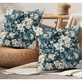 thumbnail image 1 of Watercolor Floral Pillow Covers Set of 2 Blue White Flower Throw Pillow Cover Accent Decorative Navy Botanical Plant Couch Cushion Cover Decor for Bed Living Room Chair Sofa Pillow Cases 18x18 Inch, 1 of 6