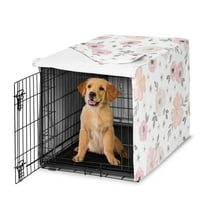 Sweet Jojo Designs Watercolor Floral Pink and Grey Dog Crate Kennel Cover 36in.
