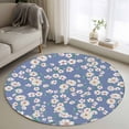thumbnail image 1 of Watercolor Floral Round Area Rug 3Ft Washable Small Circle Rugs for Kitchen Entryway, Spring Flower Leaves Botanical Blue Non-Slip Carpet Floor Mats Indoor Outdoor Carpet Runner Aesthetic Home Decor, 1 of 8