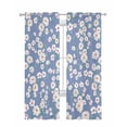 thumbnail image 1 of Watercolor Floral Sheer Curtains 84 Inch Length 2 Panels Set for Living Room/Bedroom, Spring Flower Leaves Botanical Blue Kitchen Curtains Grommet Semi-Sheer Curtains Window Treatments 52"x84"x2, 1 of 7