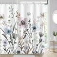 thumbnail image 1 of Watercolor Floral Shower Curtain for Bathroom Grey Pink Flower Gorgeous Decorative Bath Curtain 72 x 72 Inch Polyester Fabric Waterproof Bathroom Curtain with 12 Hooks, 1 of 6