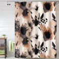 thumbnail image 1 of Watercolor Floral Shower Curtain Black Flowers Abstract Ink Painting Tie Dye Style Shower Curtains for Bathroom Bathtubs Decor Washable Durable Polyester Fabric 72x84 Inch with Hooks, 1 of 6
