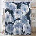 thumbnail image 1 of Watercolor Floral Shower Curtain Sets,Blue and White Flowers Bathroom Curtains,Modern Minimalist White Bath Curtain,Waterproof Fabric with 12 Hooks 72x72 Inches, 1 of 6