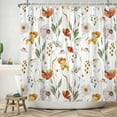 thumbnail image 1 of Watercolor Floral Shower Curtain Wildflowers Fabric Bath Curtains Rustic Bathroom Decor with Hooks 72Wx72L Inch, 1 of 5