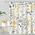 thumbnail image 1 of Watercolor Floral Shower Curtain,Yellow Grey Flower Fabric Shower Curtain for Bathroom,Cute Wildflower Butterfly Cloth Shower Curtain Set with Hooks-72"W x 84"L (Pack of 1), 1 of 6