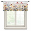 thumbnail image 1 of Watercolor Floral Spring Valance Curtains for Kitchen/Living Room/Bathroom/Bedroom Window, Rod Pocket Small Topper Half Short Window Curtains Voile Sheer Scarf, Summer Botanical Oil Painting 60"x18", 1 of 8