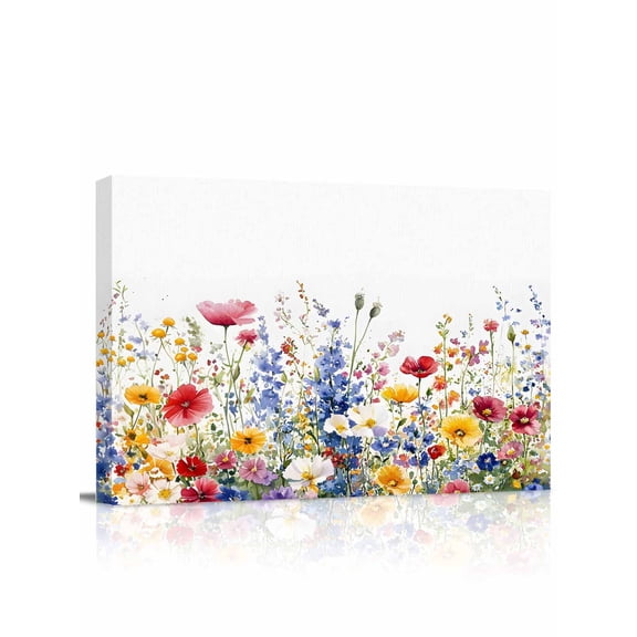 Watercolor Floral Spring Wall Art for Living Room,Canvas Picture Wall Decor for Bathroom Bedroom,Summer Botanical Oil Painting Painting Artwork for Office Kitchen Hallway Dining Room Decor 12"x16"
