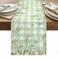 thumbnail image 1 of Watercolor Floral Table Runner - 72 Inch Long, Kitchen Dining Table Runner Dresser Scarves, Spring Flowers Leaves Botanical Green Plaid Farmhouse Decor for Coffee Tables Wedding Party Banquet, 1 of 8