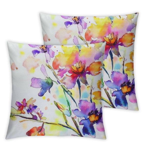 Watercolor Floral Throw Pillow Covers Pillow Cover with Zipper Throw Pillow Cases Double Sided Plush Pillow Covers Decorative Throw Pillows Covers for Couch Living Room Bedroom