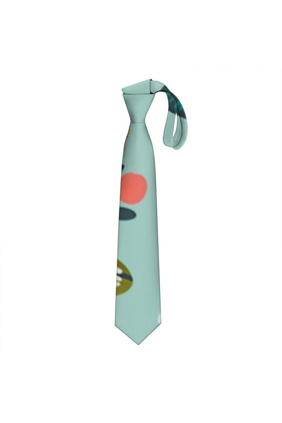 Watercolor Floral Tie for Men - Artistic Botanical Design Wrinkle-Resistant Satin