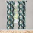 thumbnail image 1 of Watercolor Floral Window Curtains, Abstract Daffodils in Surreal Painting Style Garden of Art, Lightweight Decor 2-Panel Set with Rod Pocket, Pair of - 28"x95", Dark Teal Burnt Orange, by Ambesonne, 1 of 3