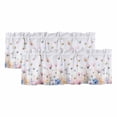 thumbnail image 1 of Watercolor Floral Window Valance, Butterfly Birds 2 Pack Decorative Curtain for Small Windows, Light Filtering Valance with 3” Rod Pocket, 42"W x 18"L, 1 of 9