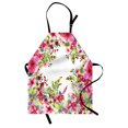 thumbnail image 1 of Watercolor Flower Apron Fresh Curly Willow and Dahlia Floral Summer Buds Pollen Hand Drawn Print, Unisex Kitchen Bib Apron with Adjustable Neck for Cooking Baking Gardening, Pink Green, by Ambesonne, 1 of 3