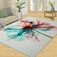 thumbnail image 1 of Watercolor Flower Area Rug Hibiscus Flowers Bedroom Rug Ink Wash Flowers Living Room Rug, Indoor Non-Slip Rugs, Machine Washable Carpet For Front Entrance Floor Decor 1x2ft, 1 of 6