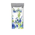thumbnail image 1 of Watercolor Flower Bedding Set with Sheet & Covers, Swirled Brushstroke Herbs Romantic Feminine Blooming Nature Artwork, Printed Bedroom Decor 2 Shams, 4 Sizes, Blue Yellow, by Ambesonne, 1 of 3