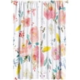 thumbnail image 1 of Watercolor Flower Curtains Romantic Pink Floral Pattern Blackout Print Rod Pocket Window Drapes for Bedroom Living Room 42x63in, 1 of 6