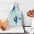 thumbnail image 1 of Watercolor Flower Cutting Board, Flora Drawing Soft Spring Colors Retro Style Floral Art, Decorative Tempered Glass Cutting and Serving Board, Wine Bottle Shape, White Purple Blue, by Ambesonne, 1 of 1