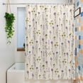 thumbnail image 1 of Watercolor Flower on Faint Yellow Shower Curtain for Bathroom, Seamless Blossom Floral Leaves Waterproof Shower Curtains Washable Quick Dry with Hooks Bathtub Curtains 60x72IN, 1 of 9