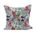 thumbnail image 1 of Watercolor Flower Fluffy Throw Pillow Cushion Cover, Tropical Wild Orchid Flowers with Palm Leaves Print Exotic Style Nature, Rectangle Accent Pillow Case, 26" x 16", Multicolor, by Ambesonne, 1 of 5