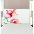 thumbnail image 1 of Watercolor Flower Headboard, Hibiscus Flowers on Plain Background in Pastel Colors Nature Theme, Upholstered Decorative Metal Bed Headboard with Memory Foam, Twin Size, White Red Green, by Ambesonne, 1 of 4